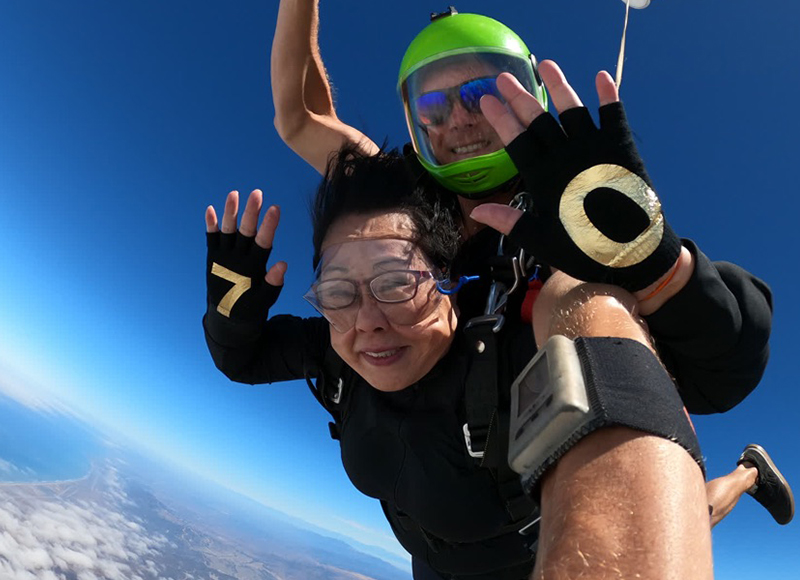 Sheila skydiving at Oceanside